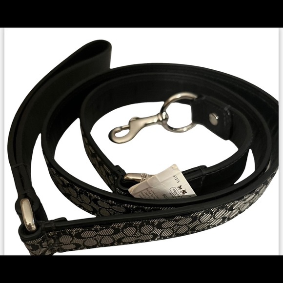 Coach Brand New with Tags Signature Black & White Dog Leash Sz Large 61315 - Picture 5 of 7